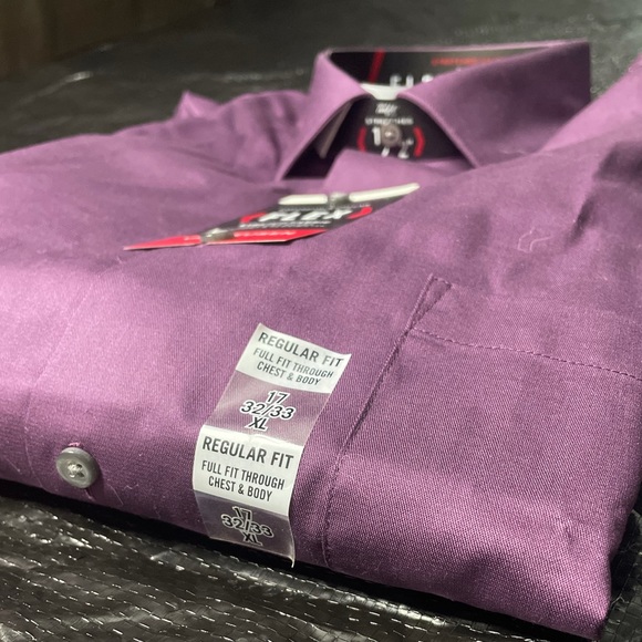 Flex Collar Men’s Dress Shirt Purple - Picture 3 of 3